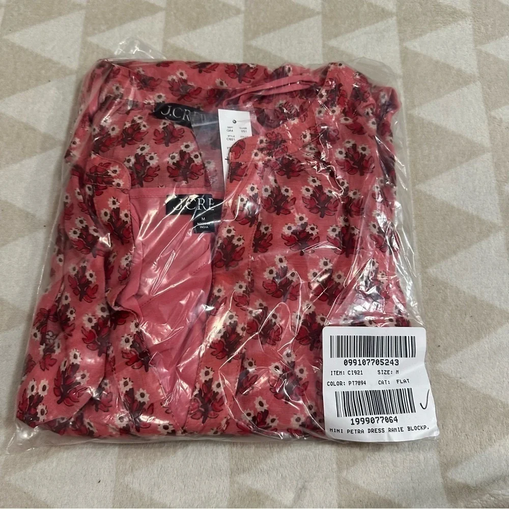 J crew Cabana mini dress in block-print ramie